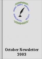 October Newsletter 2003